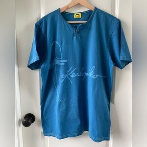 Kealopiko Blue Henley T-Shirt, Size M